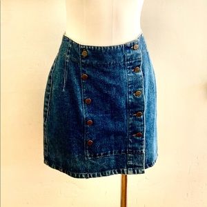 Vintage Denim Jean Skirt by Bijan